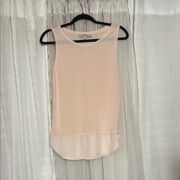 LOFT Orange Pink Tank Top Silky Sheen - Picture 1 of 8